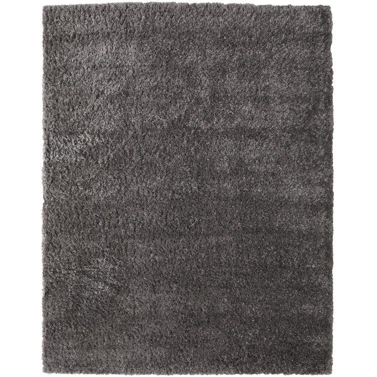 Mercer41 Loman Solid Color Plush Performance Gray Shag Rug Wayfair